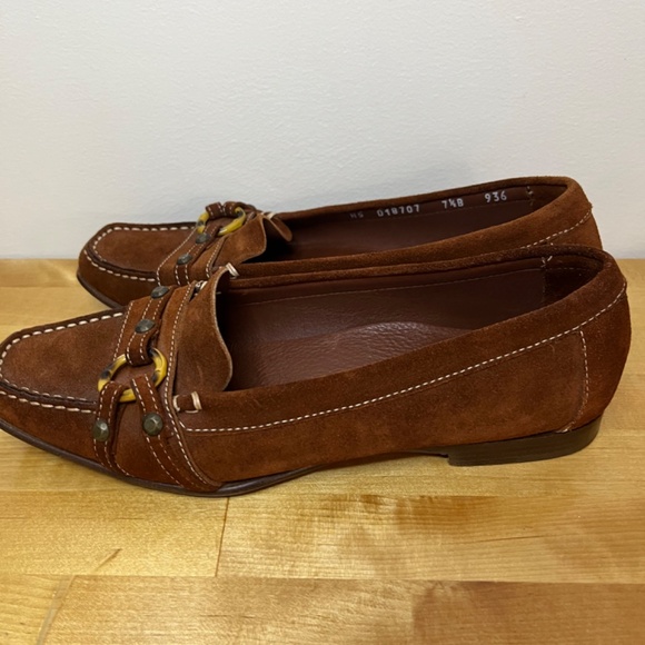 Cole Haan suede Loafers Brown flats Size 7.5 B Made In Italy Preppy slide on - Picture 10 of 13